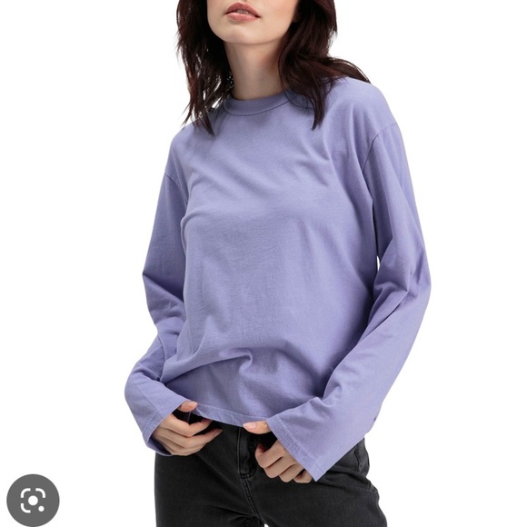 Richer Poorer Tops - 🇺🇸 RICHER POORER | 100% Cotton Long Sleeve Box Cut T-Shirt Purple XS